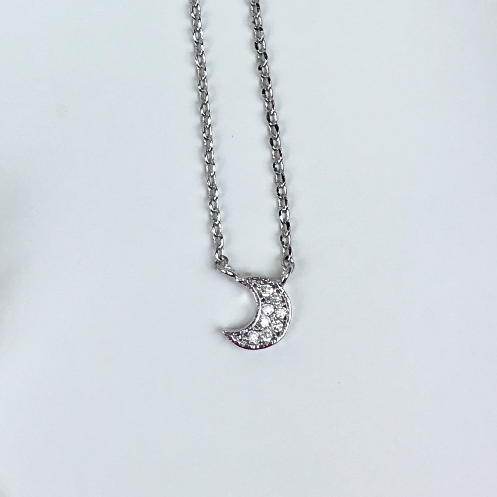 Tiny Pave Moon Necklace 🌙